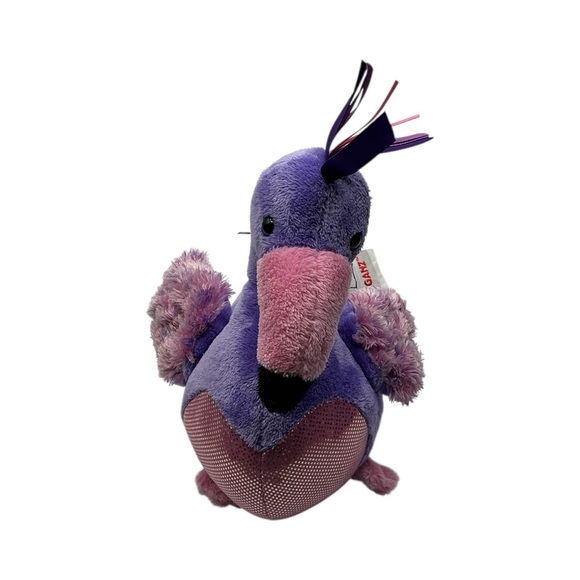 Purple Flamingo Plush by Ganz – Soft Stuffed Animal – Cute Ribbon Feathers – 12” - Picture 3 of 5